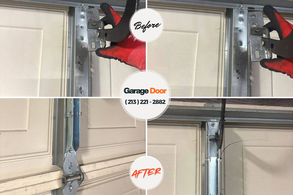 Before and after: garage door repair Killen, AL